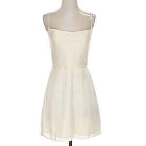 Sunday Best 4 Yellow Cream Mini Dress Square Neck Spaghetti Straps Coquette Airy